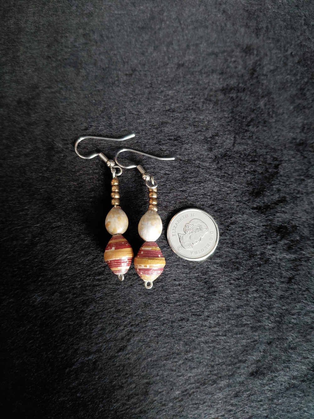 Paper bead earings - Picture 4 of 4